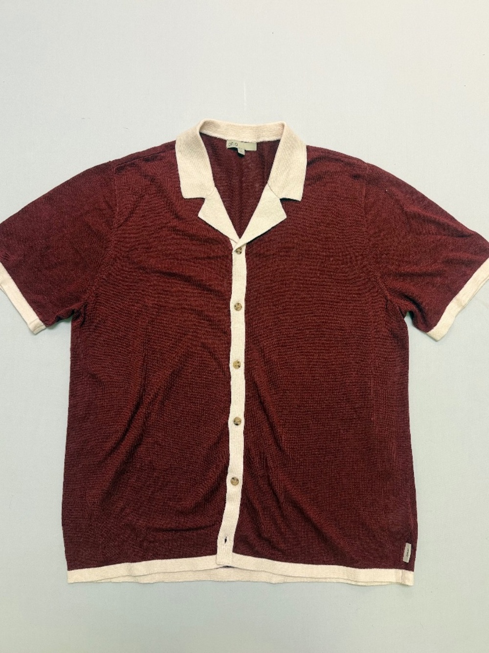 🍷 ONIA Two-Tone Linen Camp Shirt — Size L
